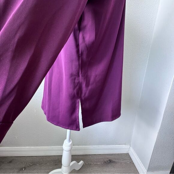 Susan Graver Button Down Blouse  Plum Long Sleeve  SZ XS - Picture 7 of 10